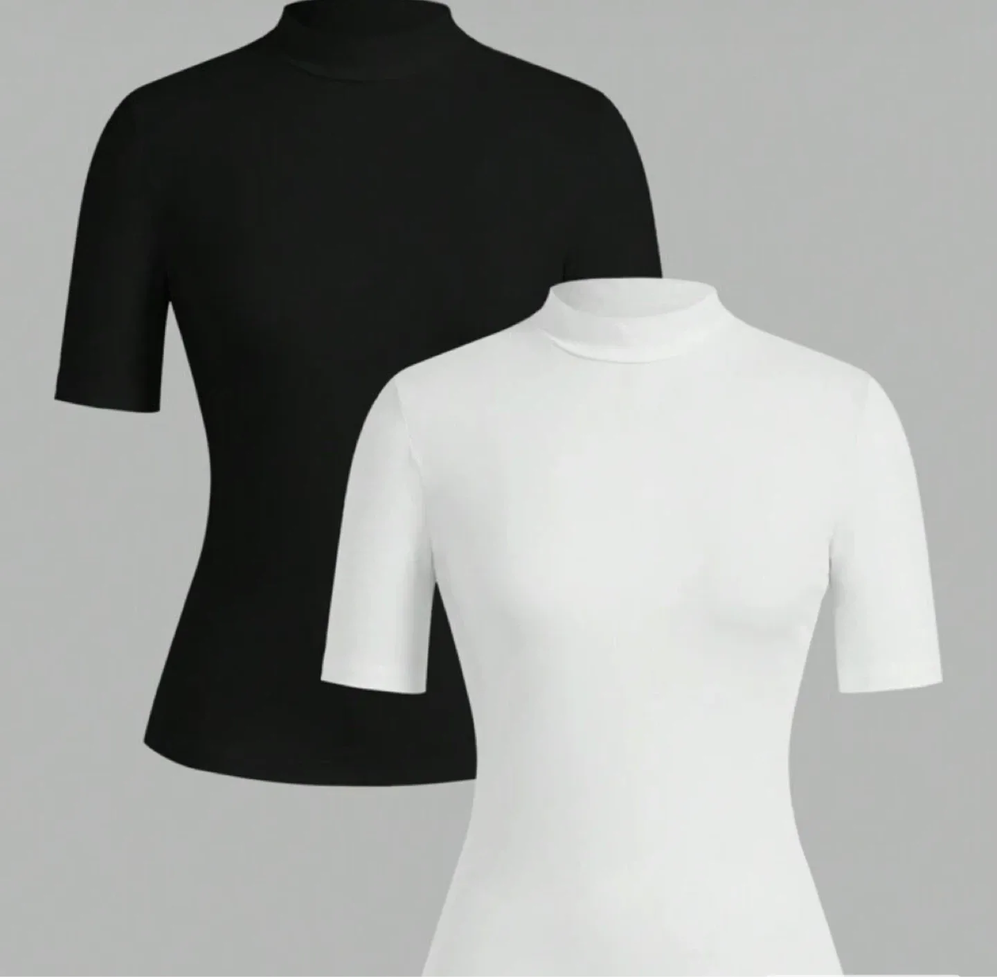 Black & White Turtleneck Top thumbnail