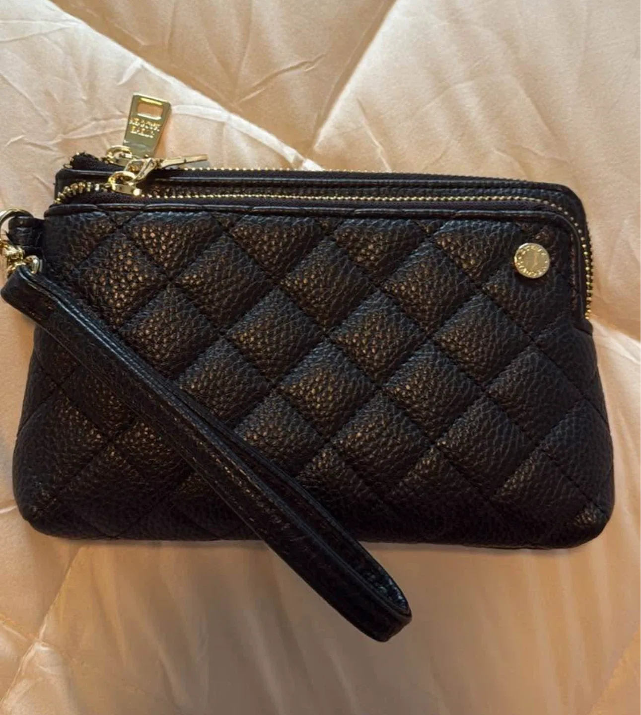 Steve Madden Black Quilted Clutch/Wristlet thumbnail