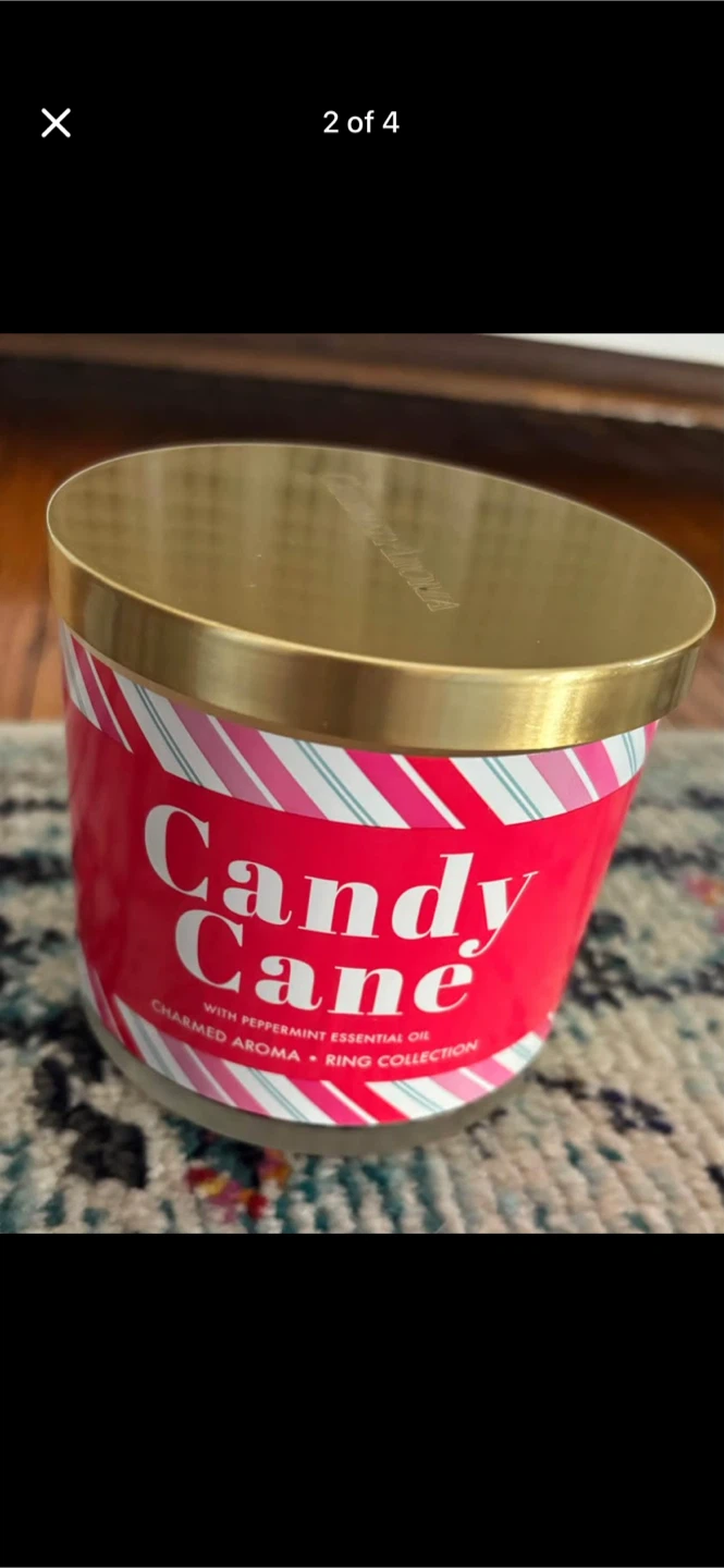 Charmed Aroma Candy Cane Scented Candle ring size 9