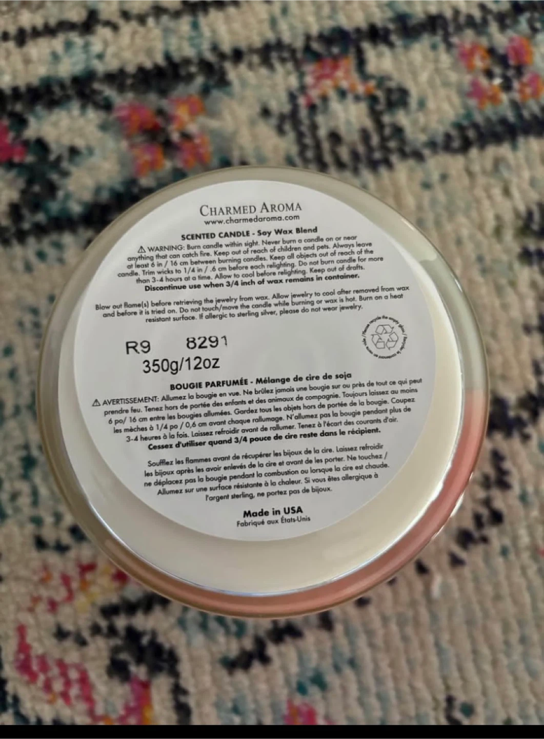 Charmed Aroma Candy Cane Scented Candle ring size 9 - photo 3