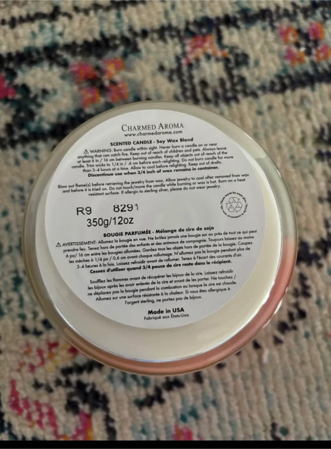 Charmed Aroma Candy Cane Scented Candle ring size 9 image indicator(3)