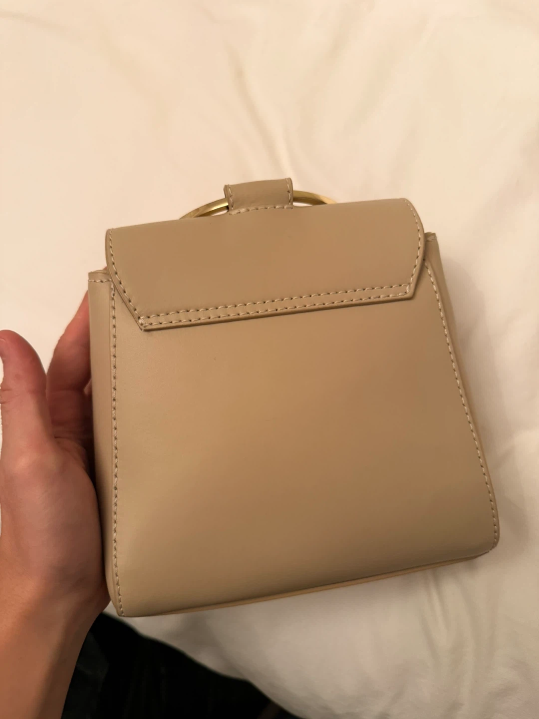 Beige Ring Handle Handbag - photo 3