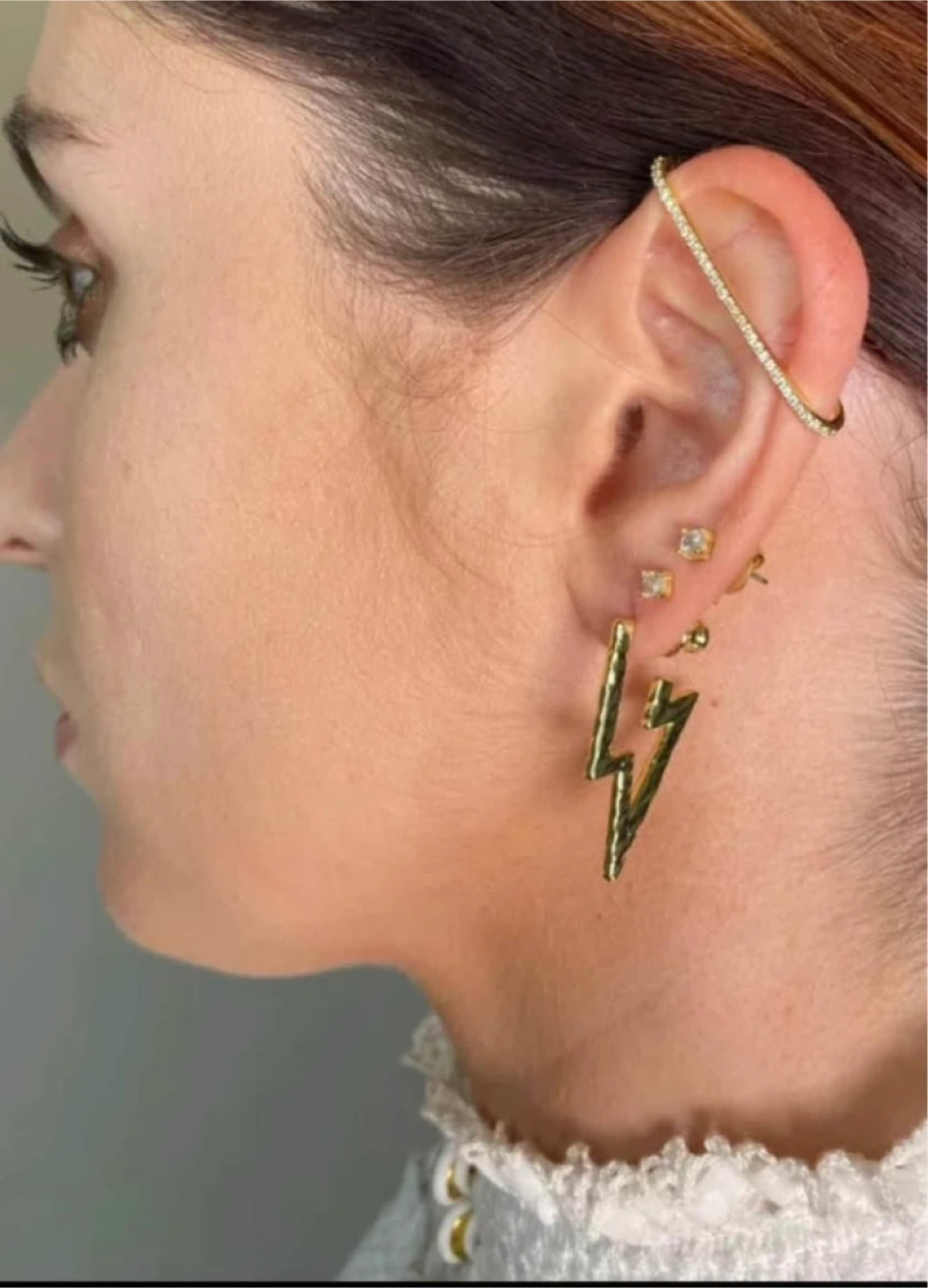 Lightning Bolt Earrings - Gold Tone - photo 2