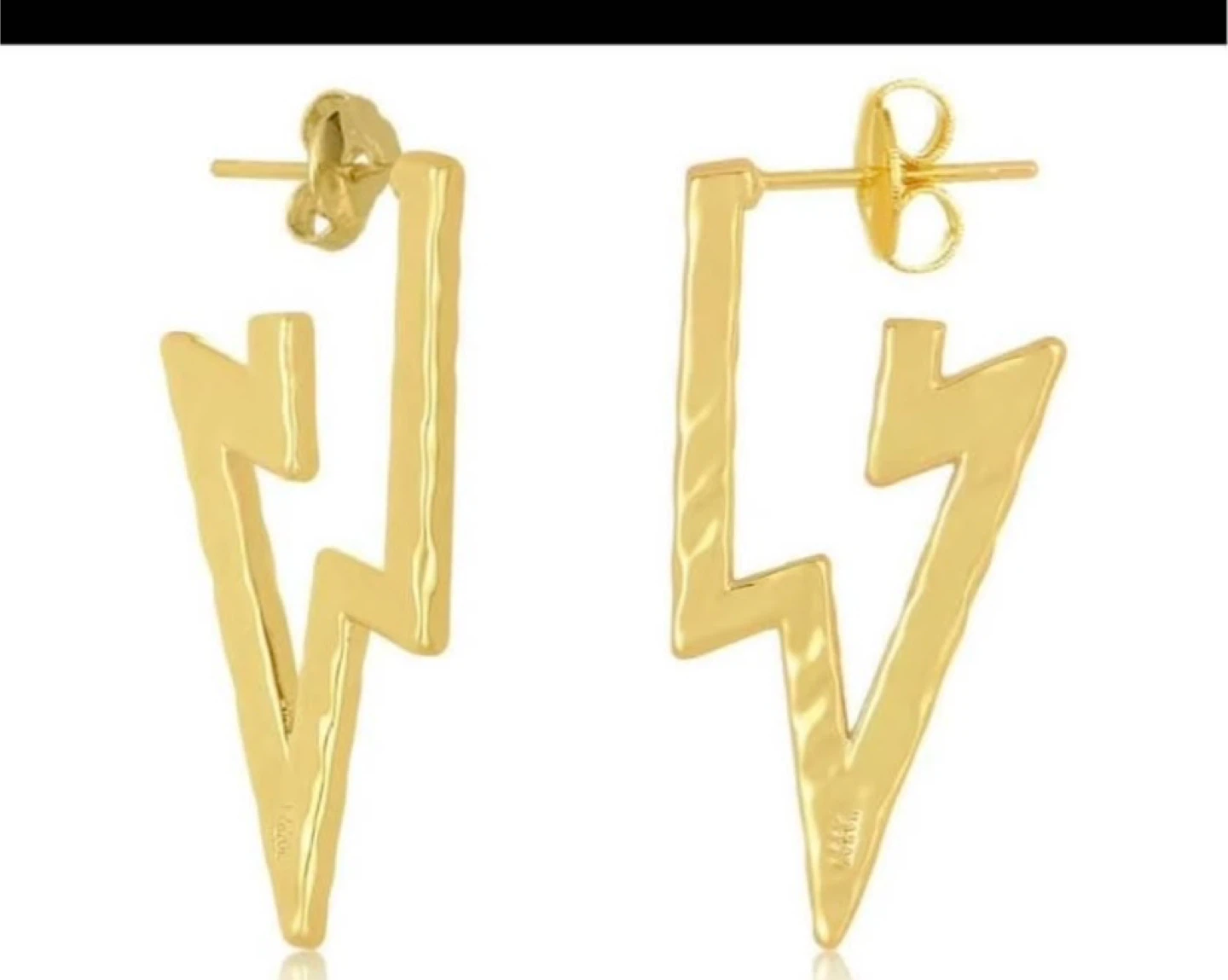 Lightning Bolt Earrings - Gold Tone