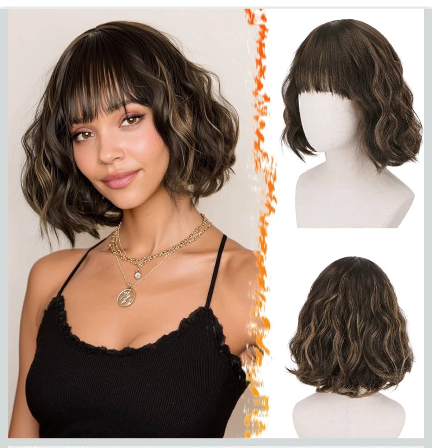 BARSDAR Short Curly Wig. 12 inch