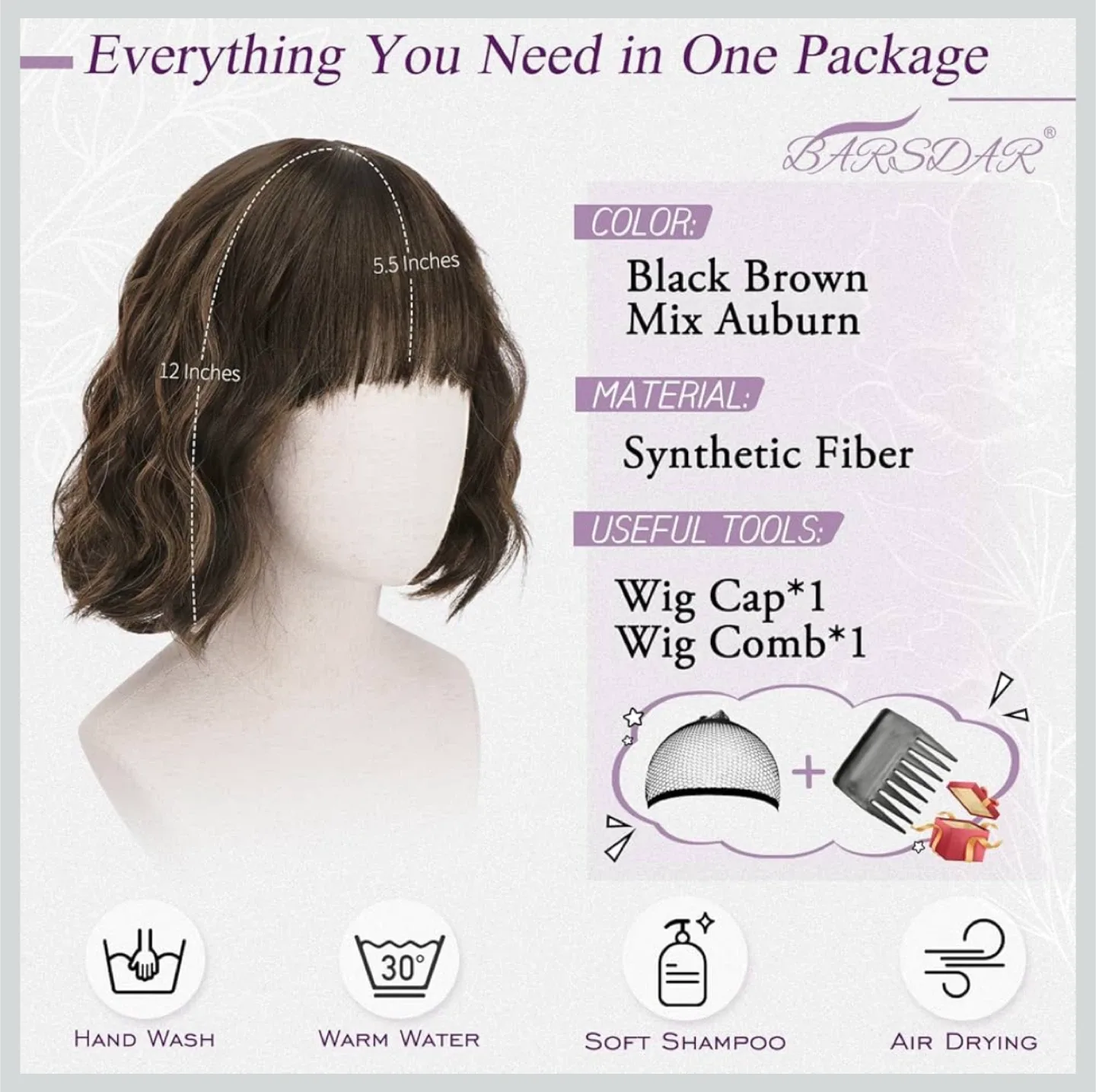 BARSDAR Short Curly Wig. 12 inch image indicator(2)