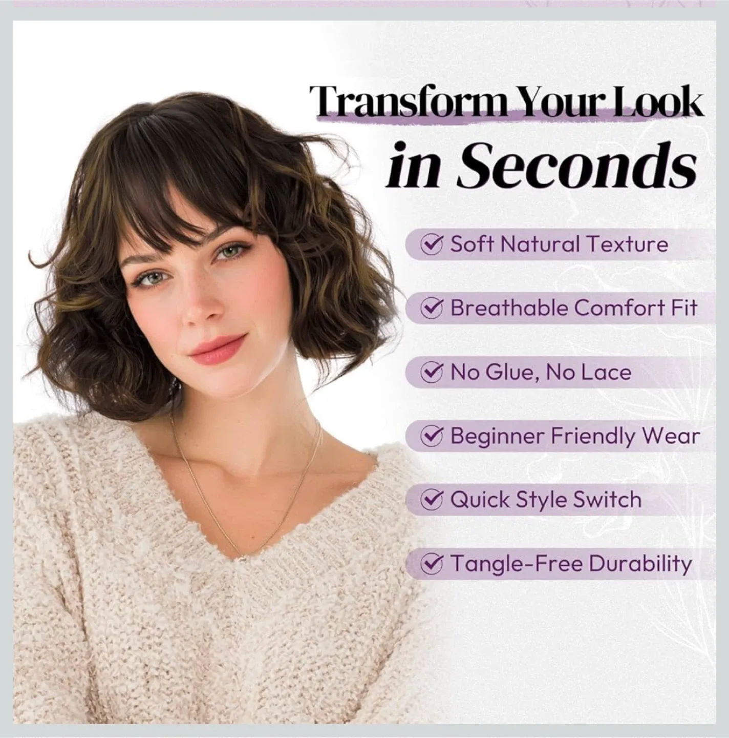 BARSDAR Short Curly Wig. 12 inch image indicator(3)