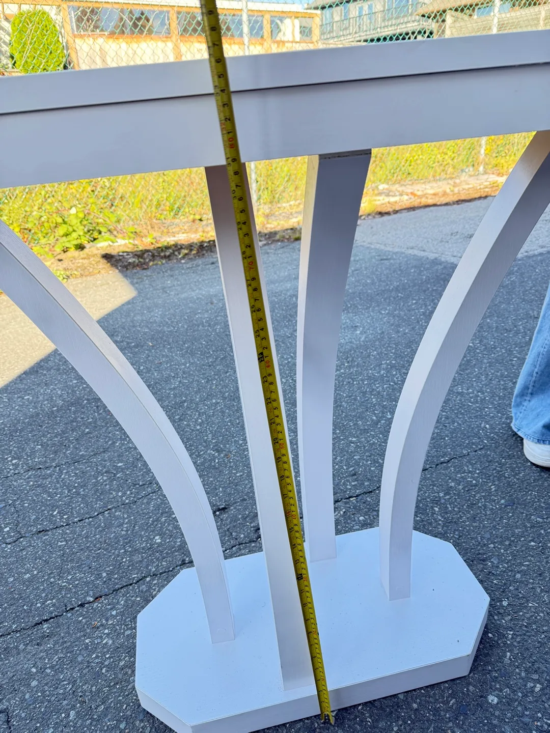 White Accent  wood console Table -32" Long image indicator(4)