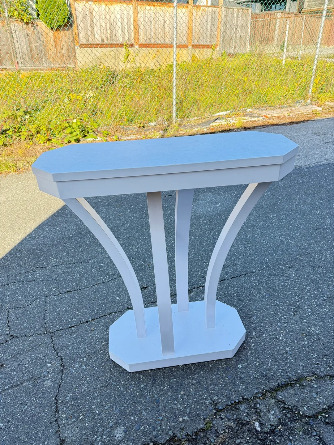 White Accent  wood console Table - 43" Long thumbnail