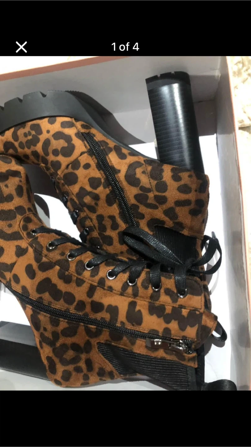 Leopard Print Platform Boots - photo 2