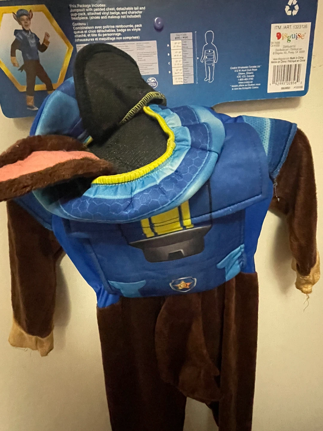 Paw Patrol Chase Costume - Toddler Size - photo 2