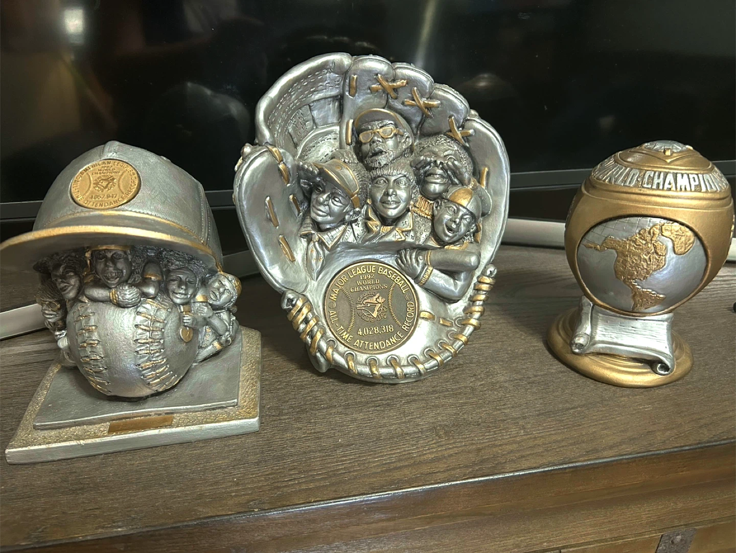 1992 1993 Jays World Series &Attendance Record Trophy Sculptures - photo 2