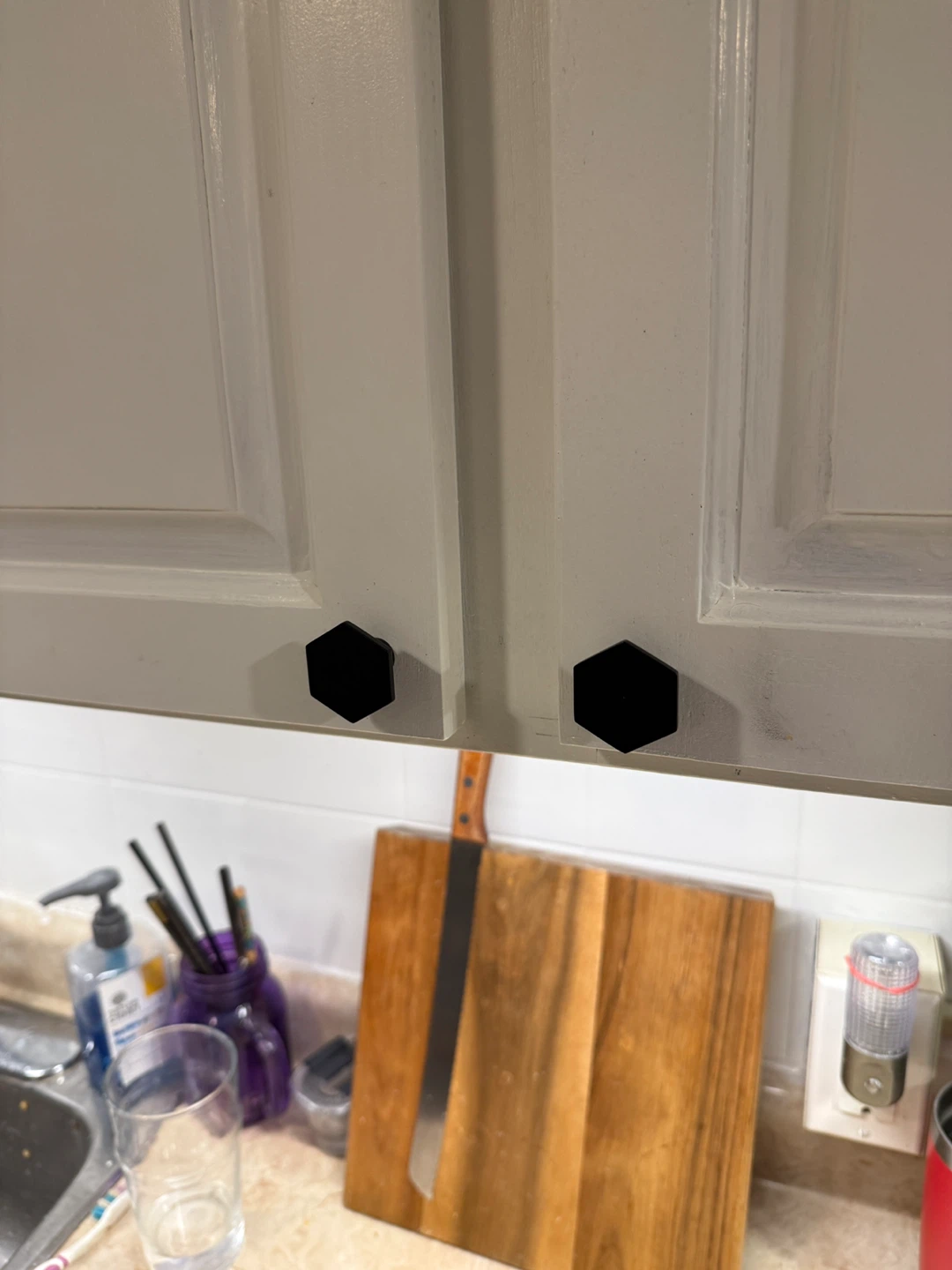 New Black Hexagon Cabinet Knobs (9)