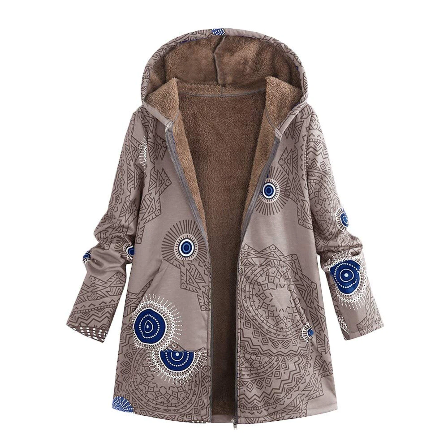 Hooded Fleece Lined Jacket - Size Large