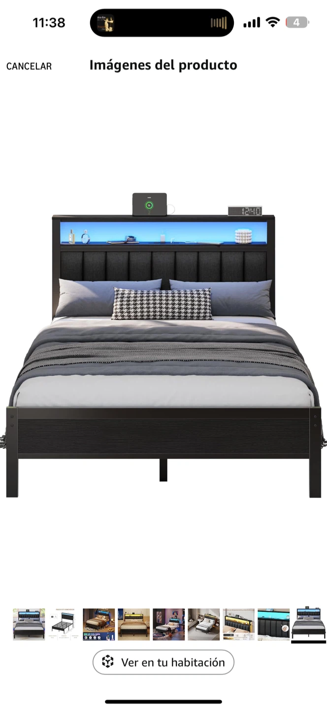 Queen Size Bed Frame with LED Light - photo 2