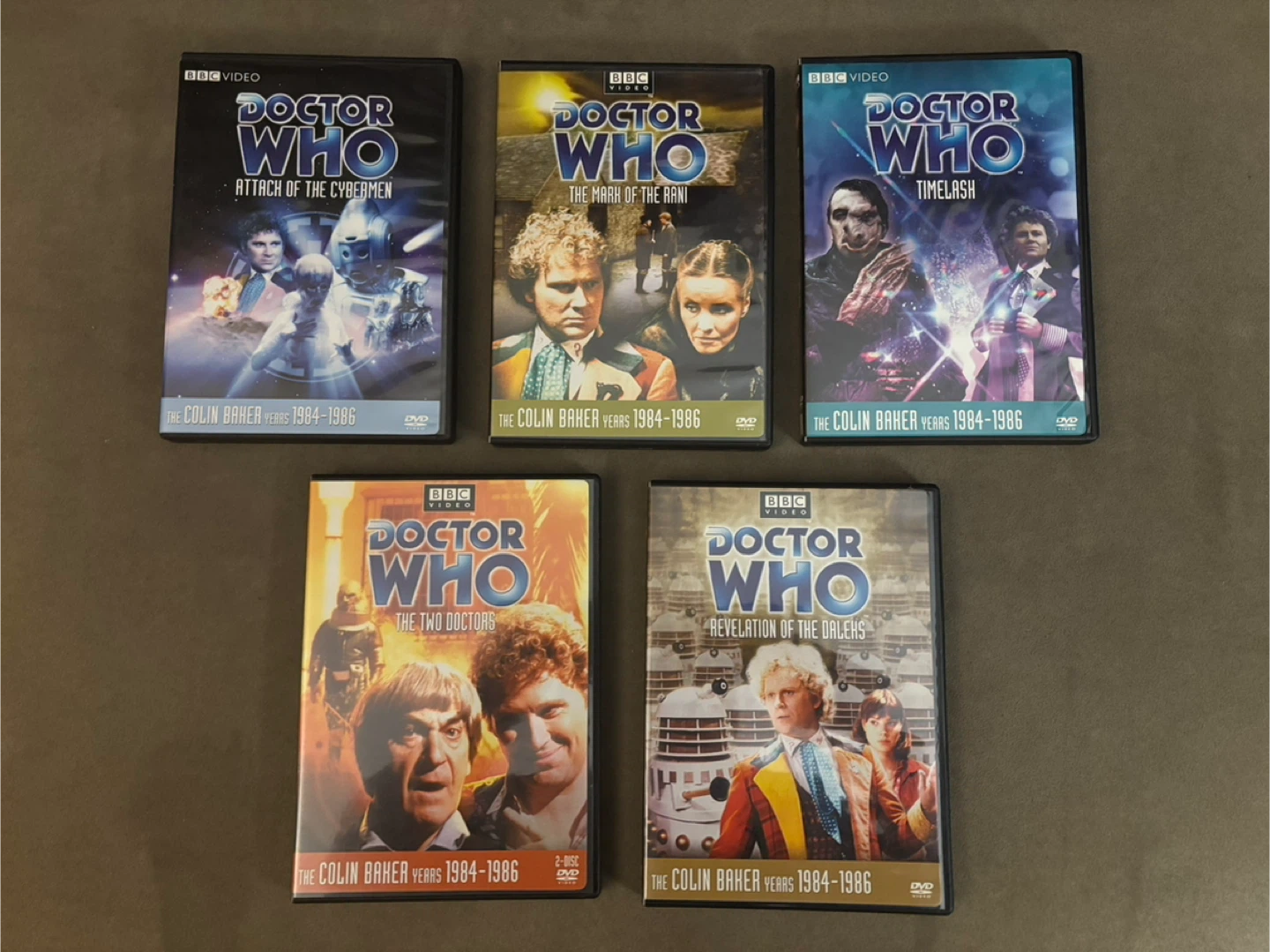 Lot of 5 Classic Doctor Who DVDs - Colin Baker (Sixth Doctor)