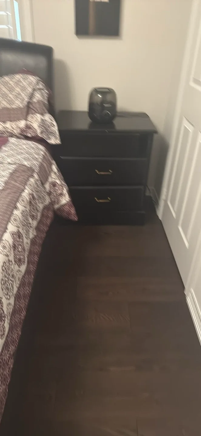 Black Nightstand with Two Drawers image indicator(3)
