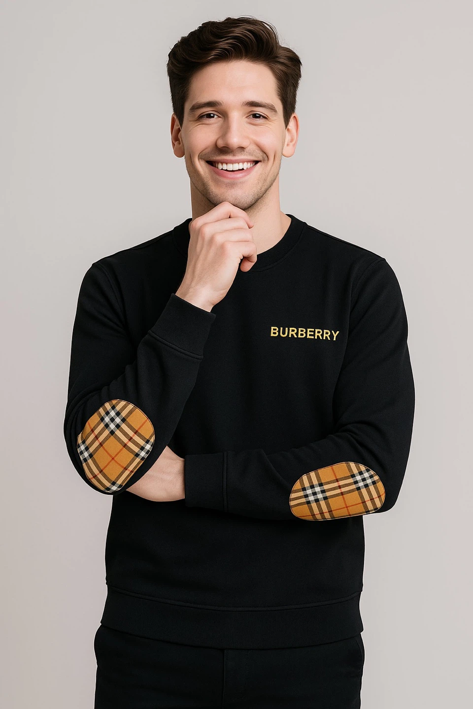Burberry Crewneck Sweatshirt with Elbow Patches - photo 3