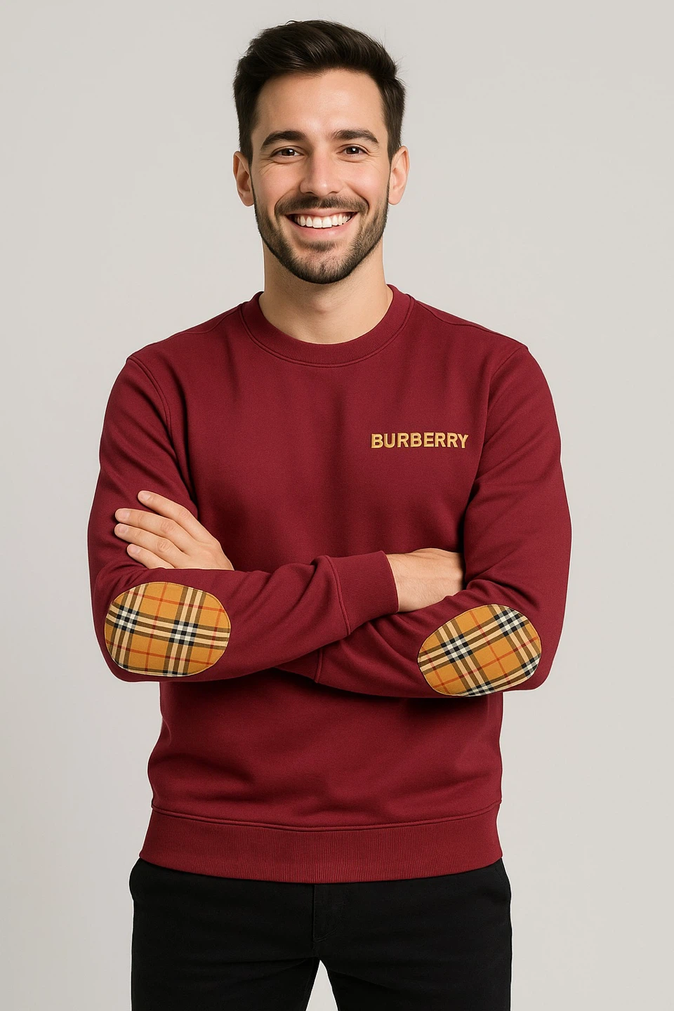 Burberry Crewneck Sweatshirt with Elbow Patches