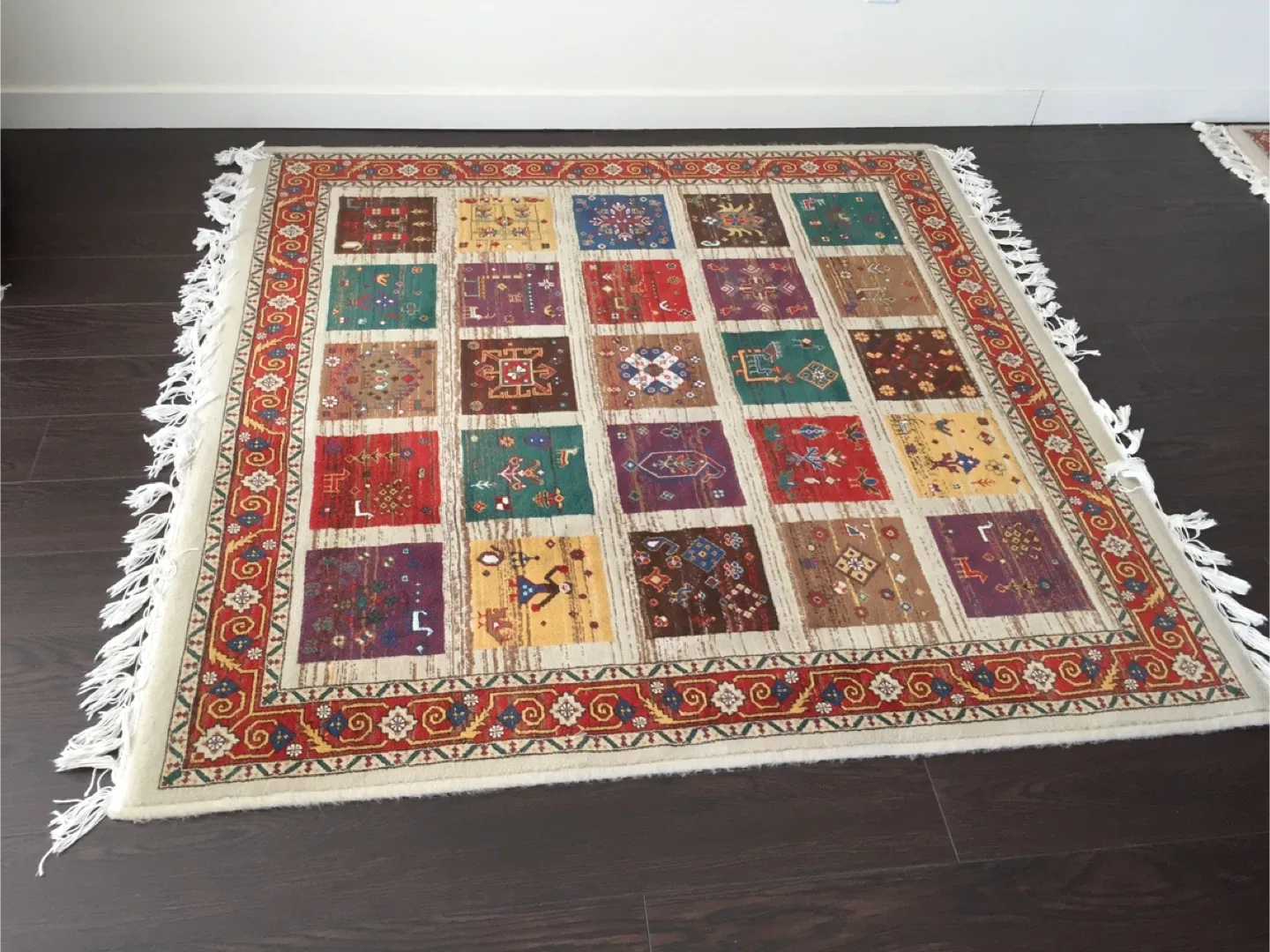 Area Persian square colourful rug image indicator(3)