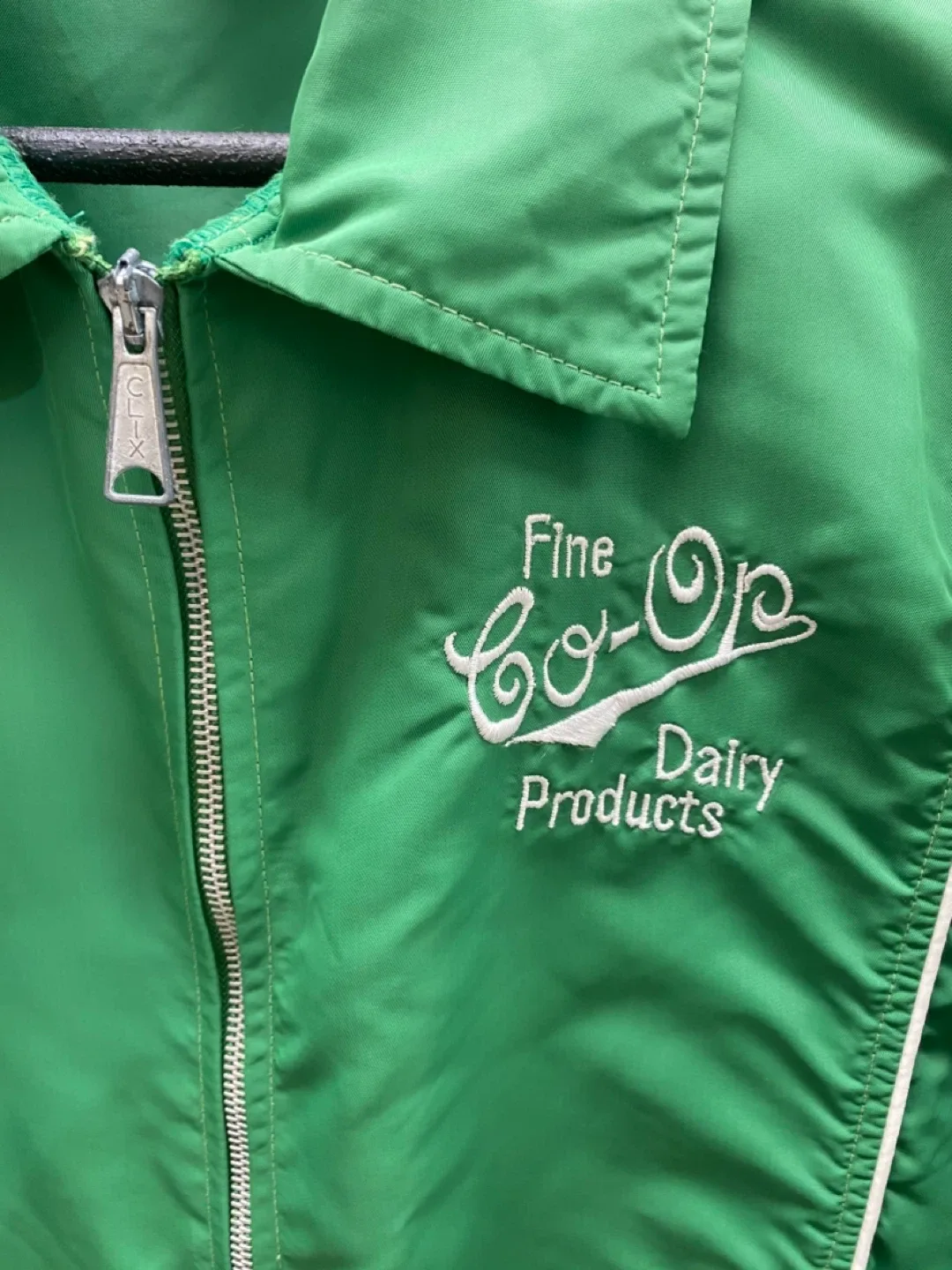 Vintage Co-Op Dairy Products Green Nylon Bomber Jacket - Large image indicator(3)