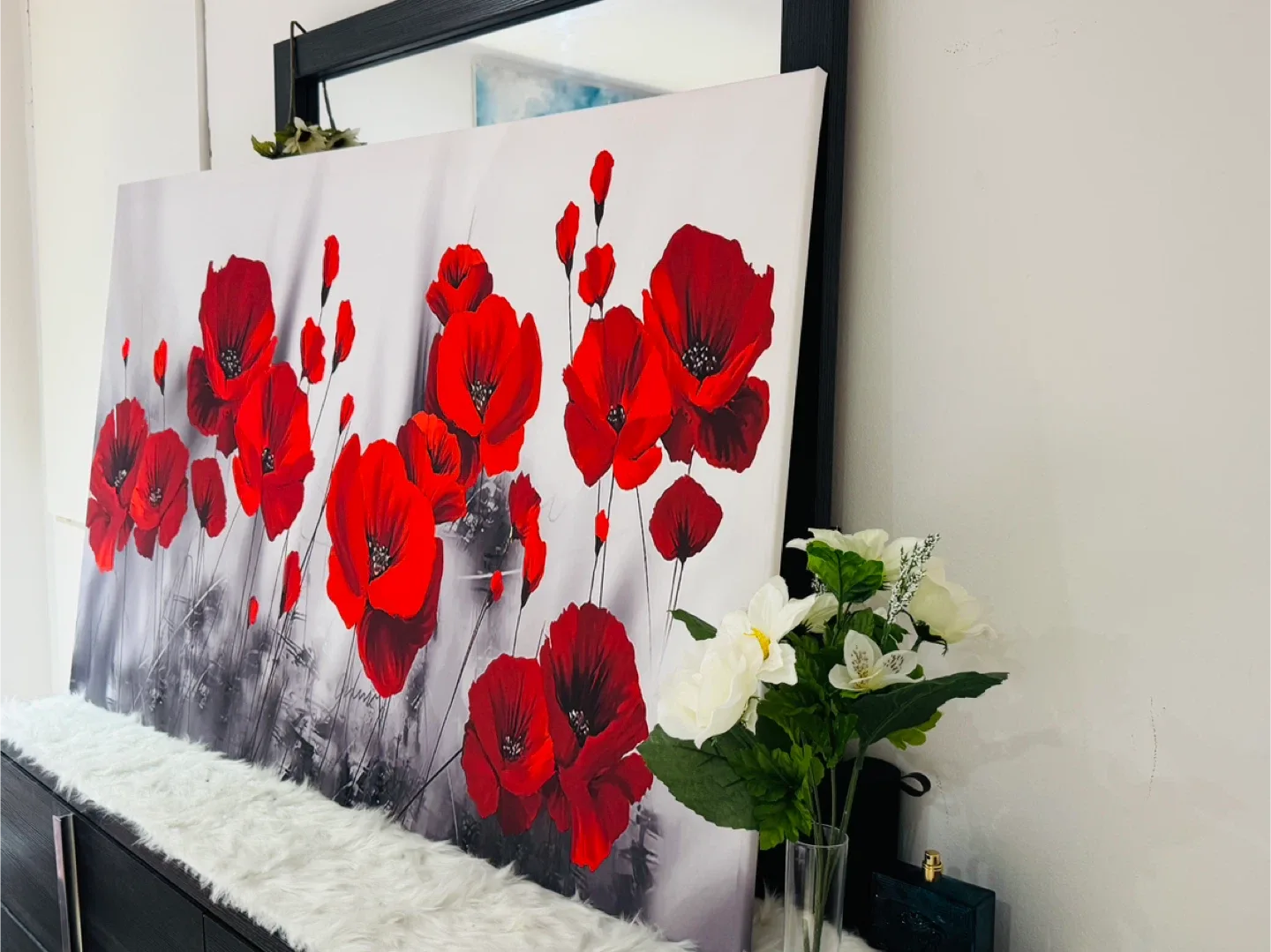 Red Floral Canvas Wall Art image indicator(3)