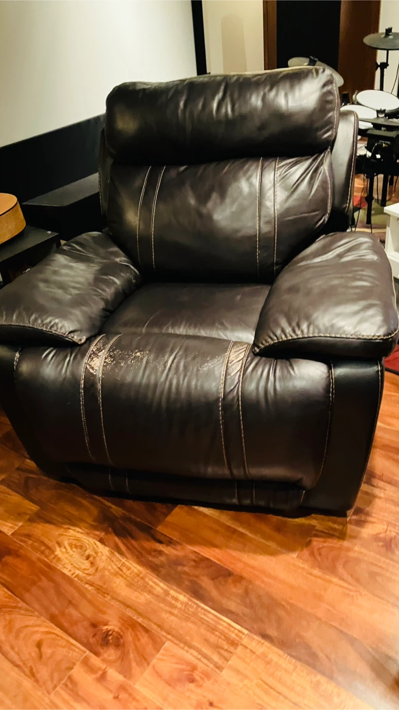 Brown Leather Recliner Chair - photo 2