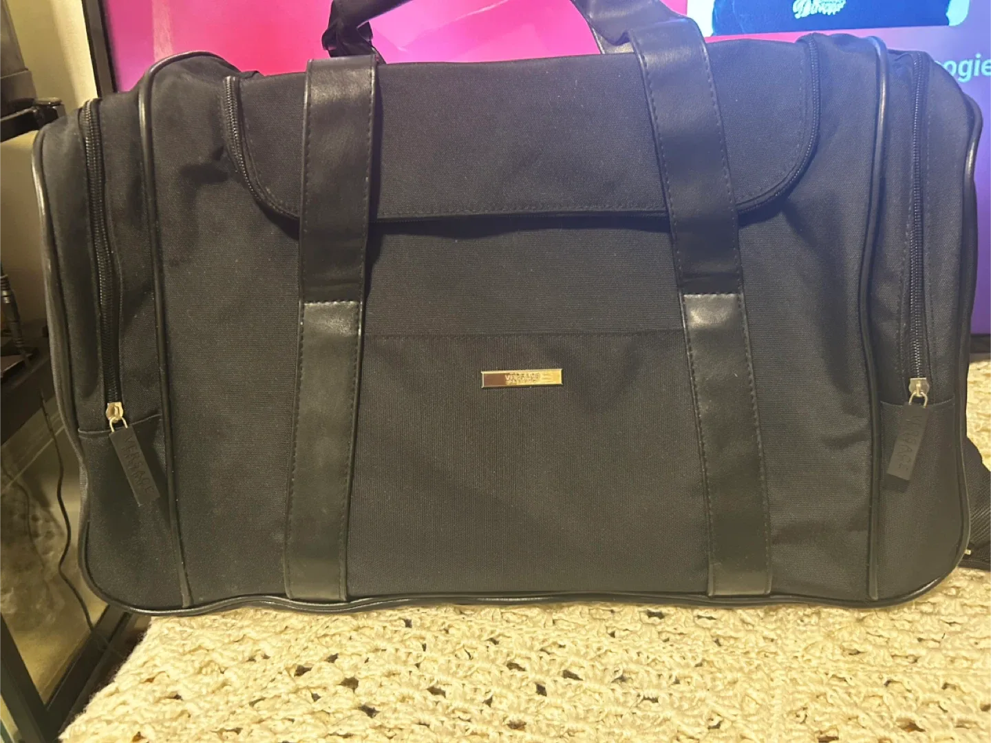 Versace Black Duffle Bag image indicator(3)