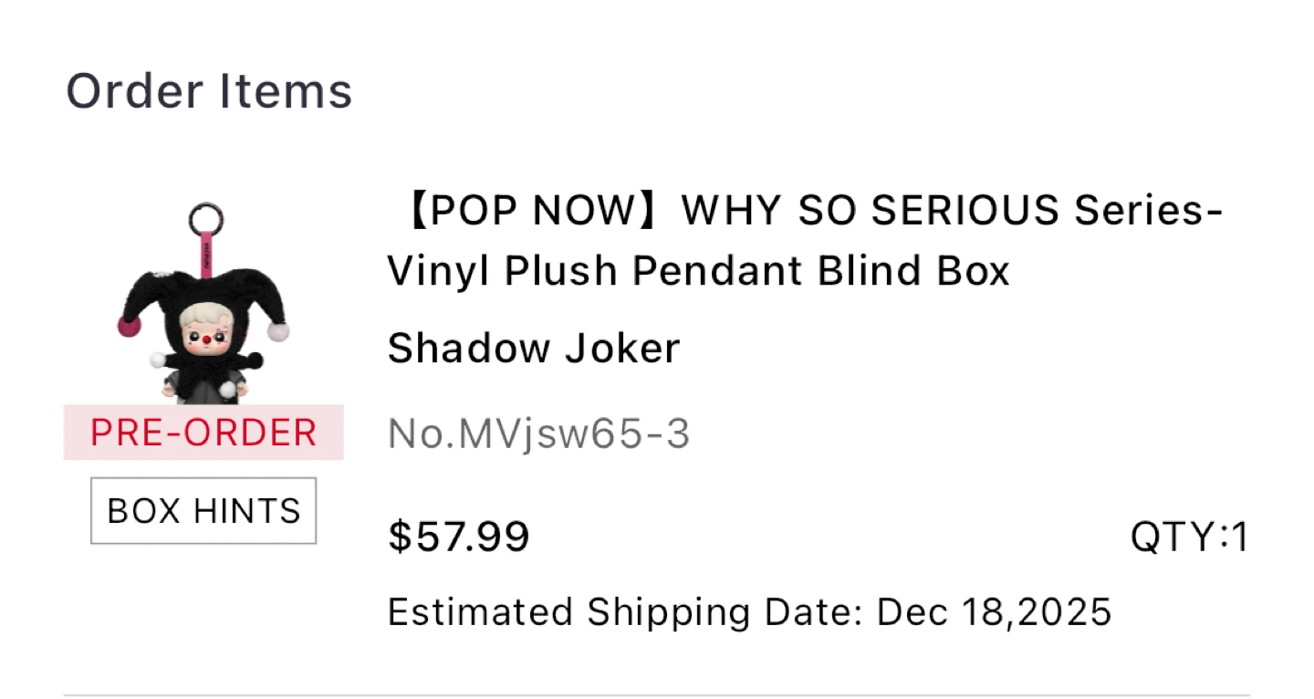 Why So Serious -Shadow Joker Plush Pendant