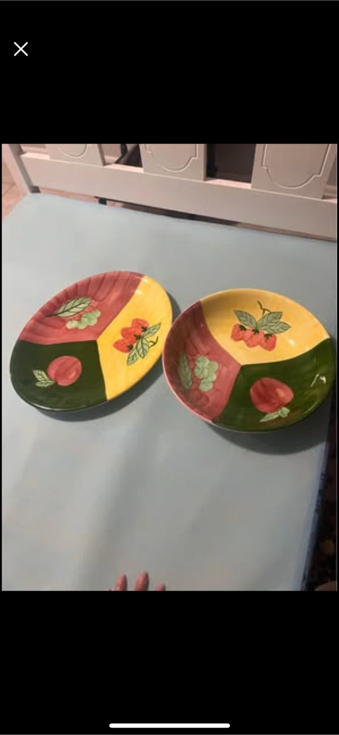 Vintage Divided Serving Plates - Fruit Design