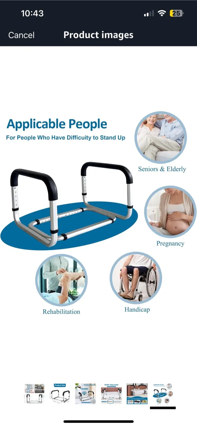 NEW RETAOLDTH Bed Assist Rail Grab Bar image indicator(6)