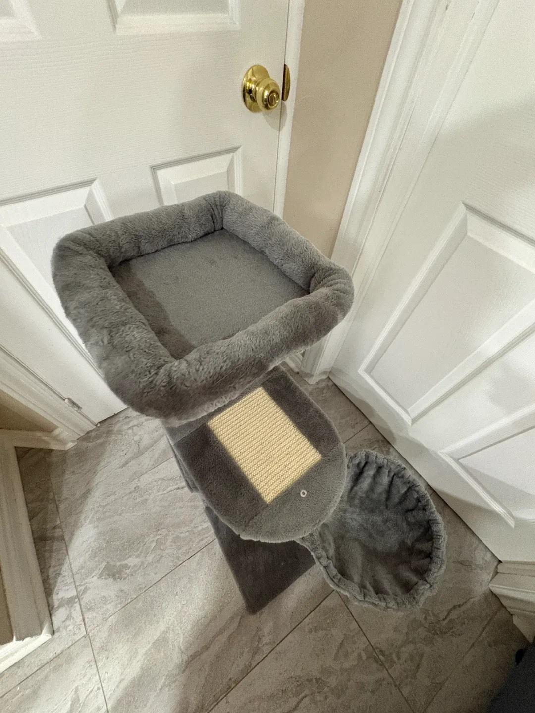 Grey Cat Tree with Scratching Post image indicator(4)