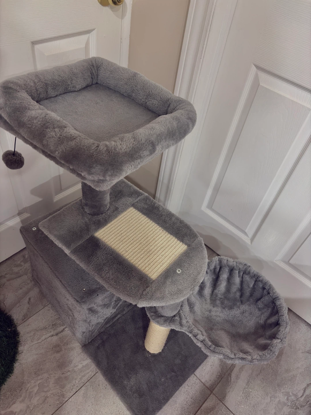 Grey Cat Tree with Scratching Post