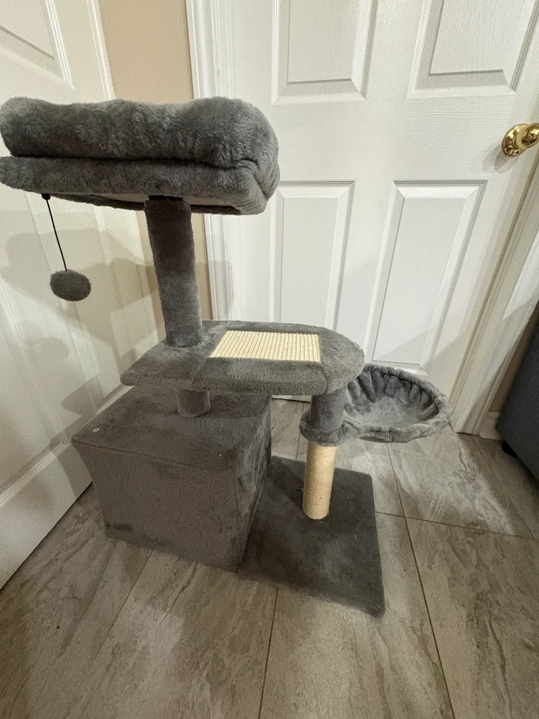 Grey Cat Tree with Scratching Post image indicator(2)