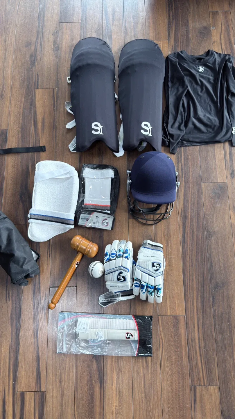 SG Cricket Kit - Bag, Pads, Gloves, Helmet & More!