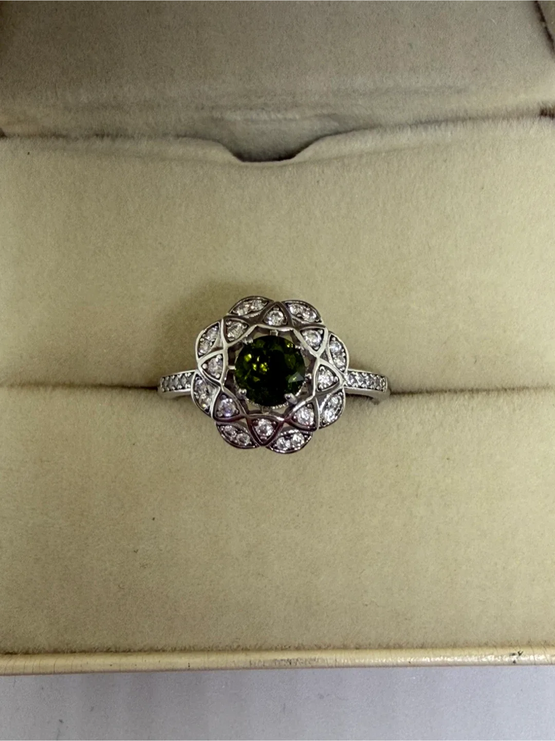 Green Tourmaline S925 Silver Ring thumbnail