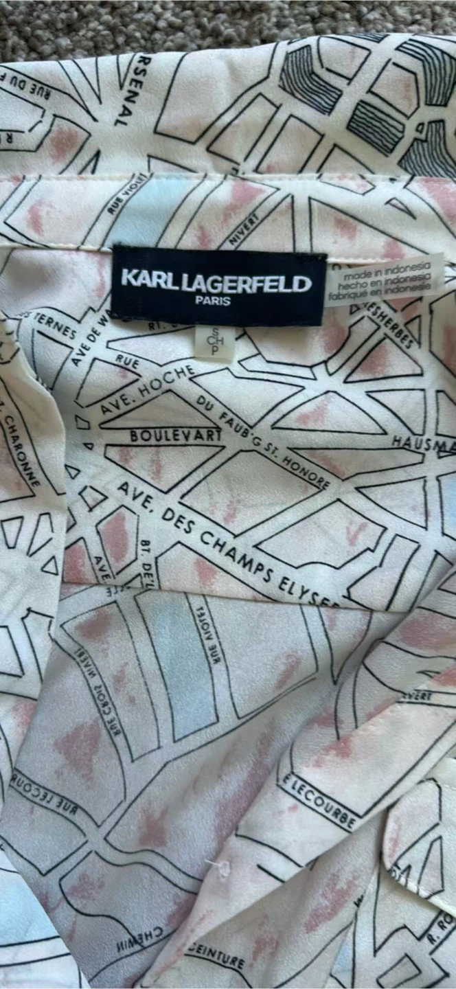 Karl Lagerfeld Paris Map Print Blouse - Size S - photo 3