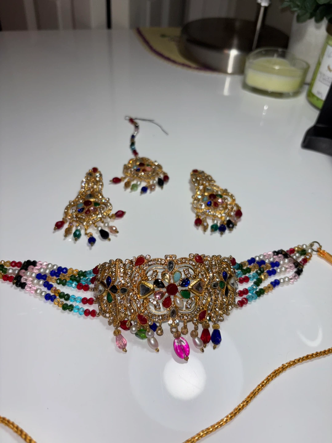 Jeweled Indian Jewelry Set