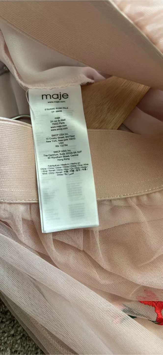 Maje Rose Pale Floral Embroidered Skirt - photo 2