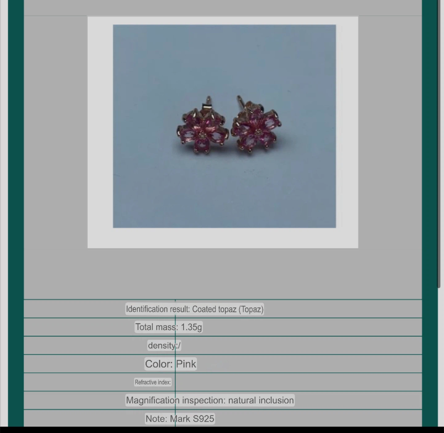 Natural Pink Topaz Flower S925 Silver Earrings - photo 3