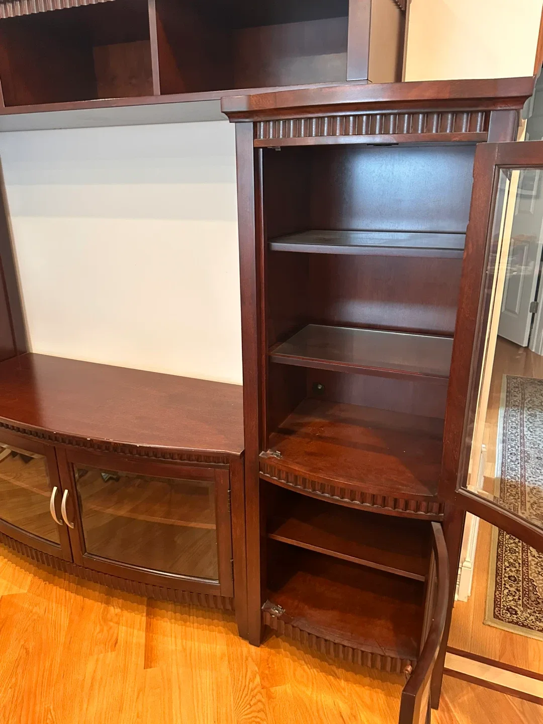 Large dark wood entertainment center image indicator(2)