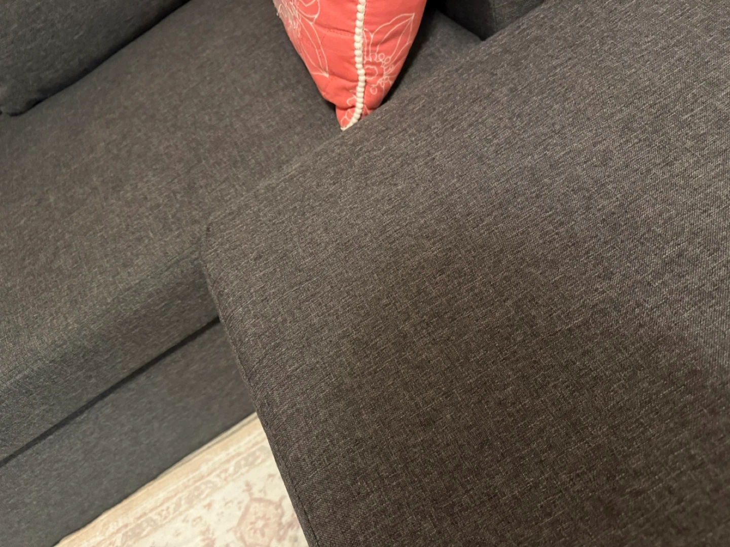 Dark Grey Sectional Sofa with Ottoman - photo 5