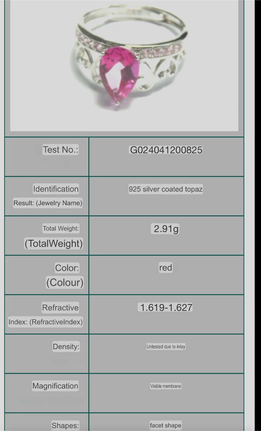 Natural Pink Topaz S925 Silver Ring - photo 3