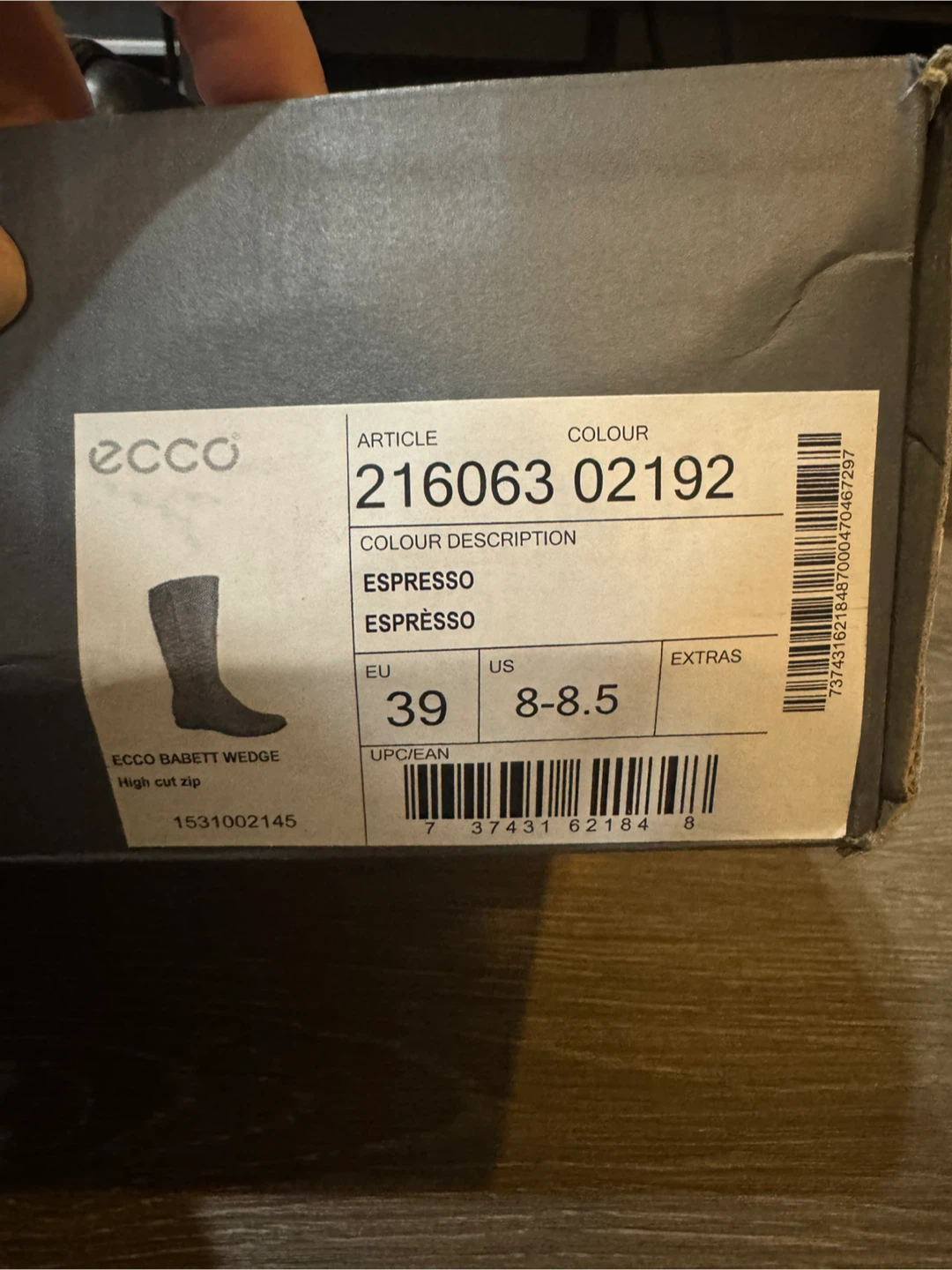 Ecco Babett Wedge High Cut Zip Boots - US 8-8.5 - photo 2