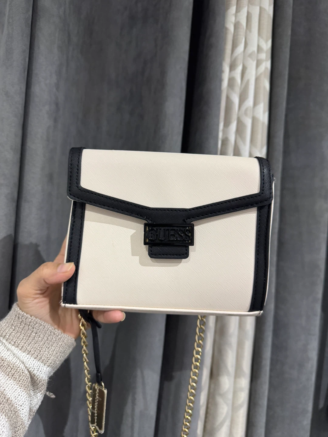 Guess White & Black Crossbody Bag