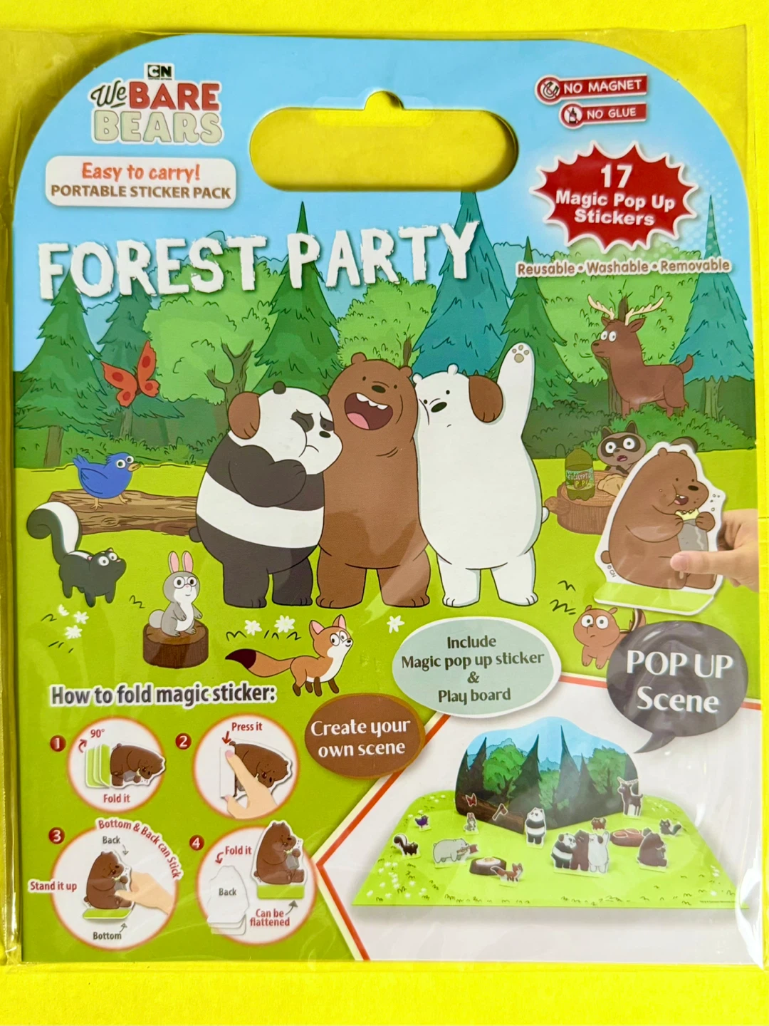 We Bare Bears Forest Party Portable Sticker Pack - New