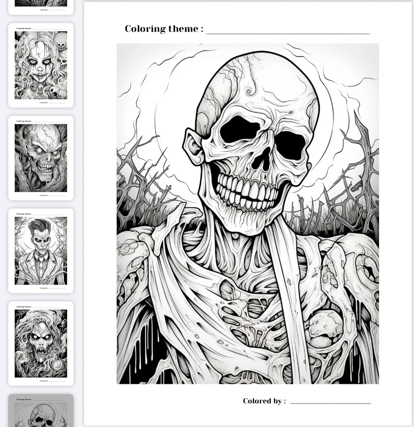 Freak of Horror Creepy Coloring Book for Adults image indicator(2)