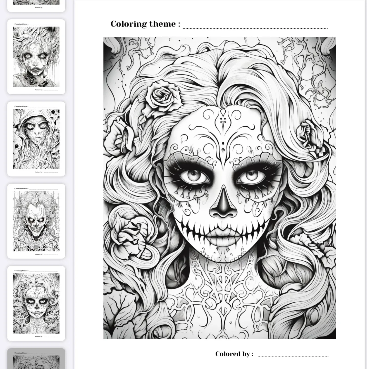 Freak of Horror Creepy Coloring Book for Adults image indicator(4)