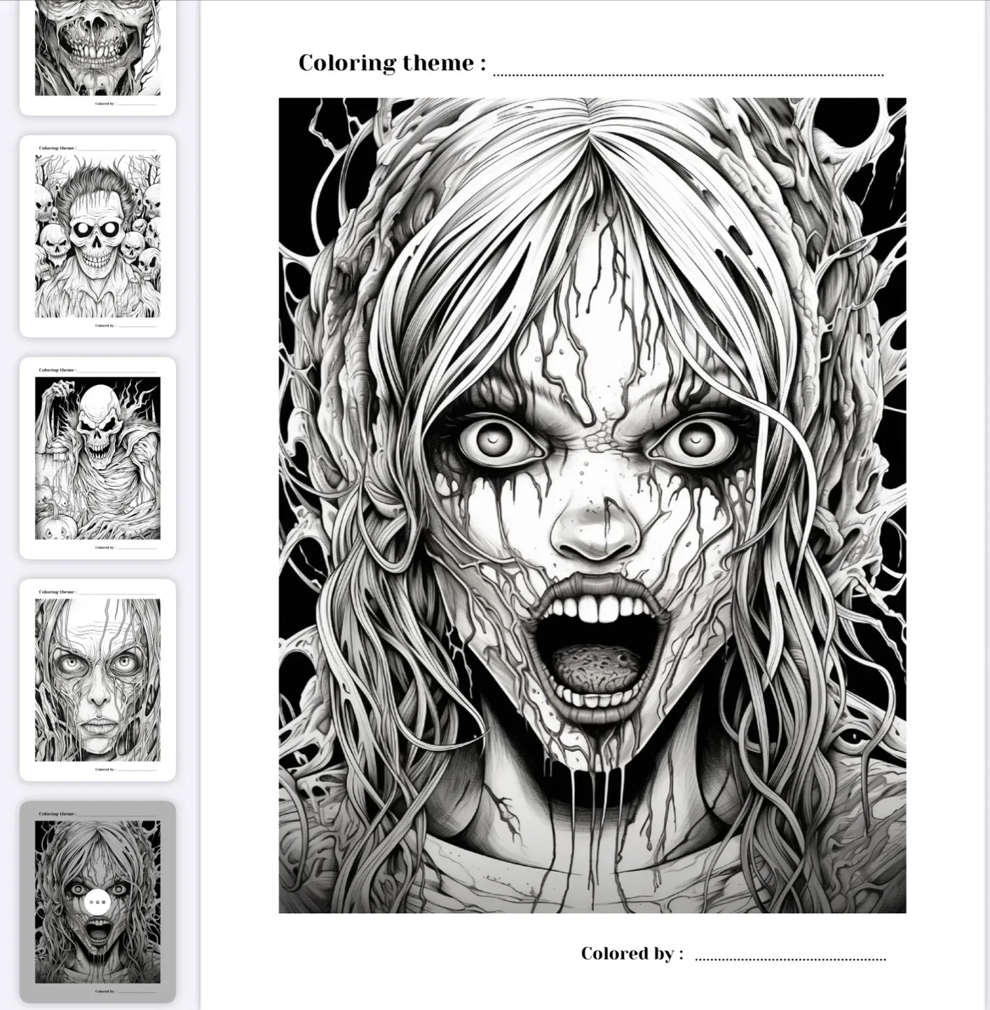 Freak of Horror Creepy Coloring Book for Adults image indicator(3)