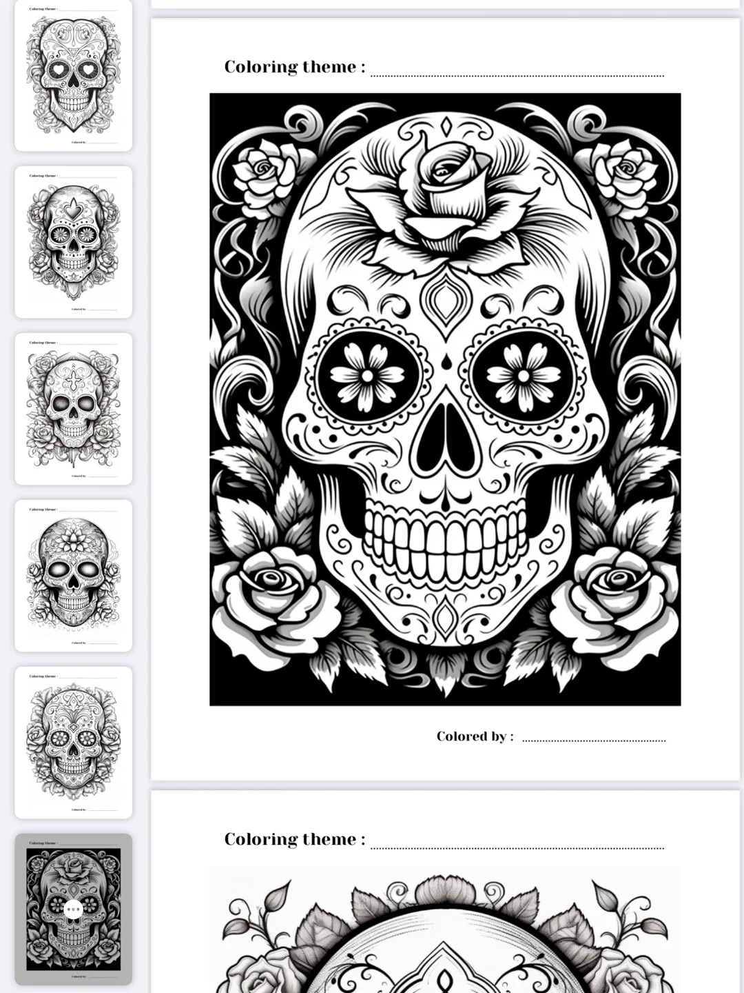 Enchanting Sugar Skull Coloring Book for Adult & Teen image indicator(4)